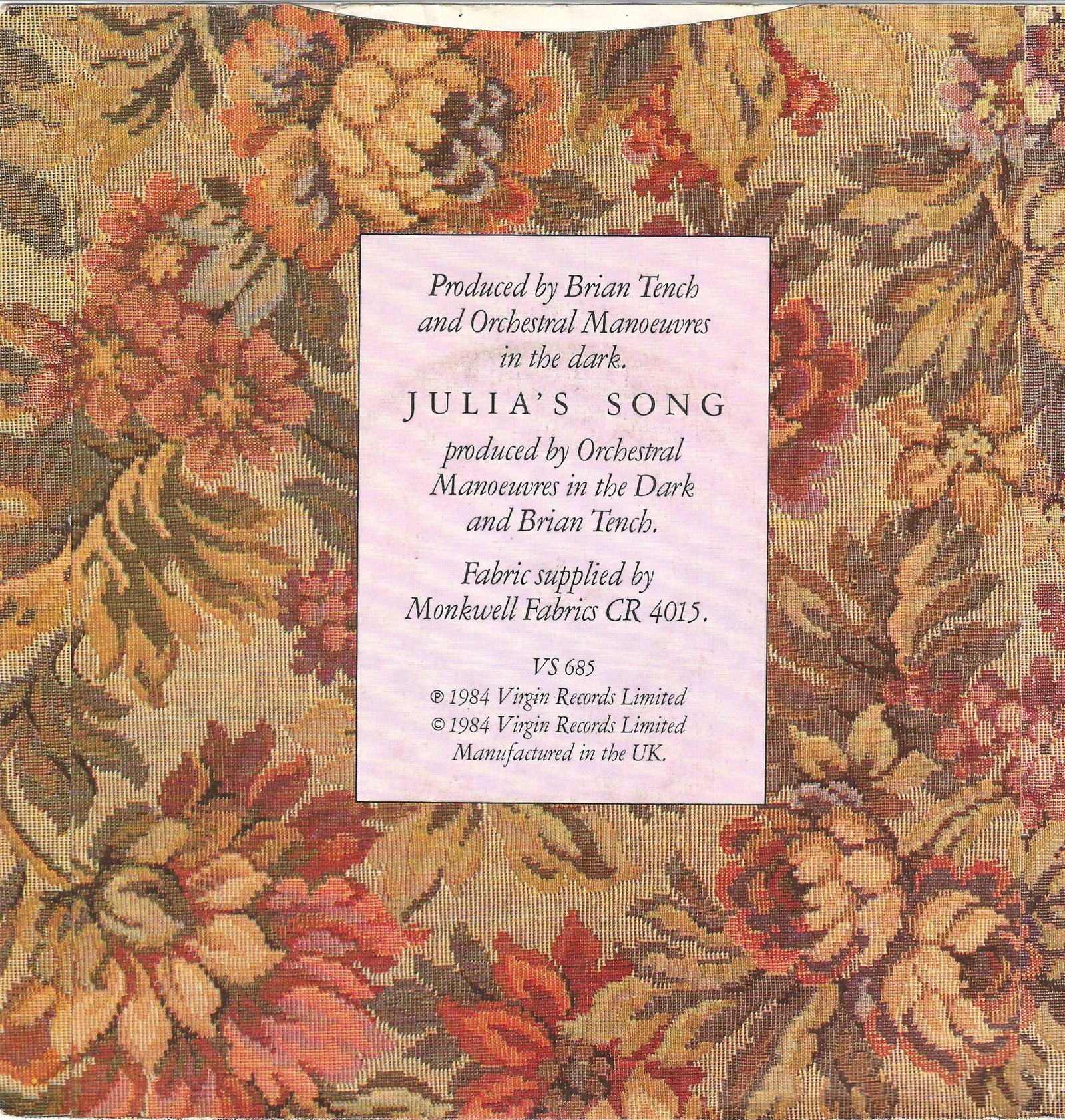 Back cover of VS 685